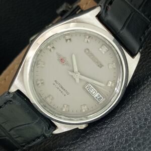 Vintage 1973 Citizen Automatic Mens Silver Watch W/daydate & Patina accents